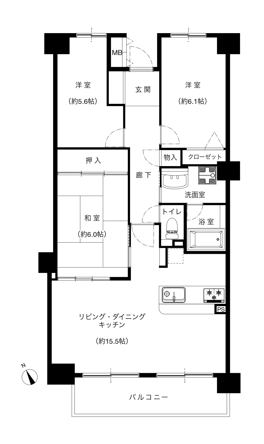 コープ野村江南の間取り