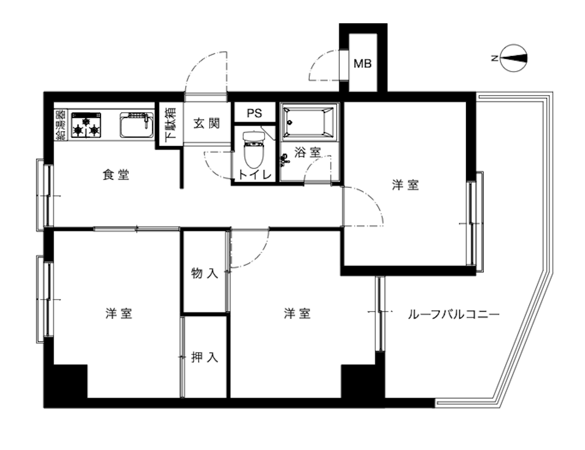 北千住第2ダイヤモンドマンションの間取り図