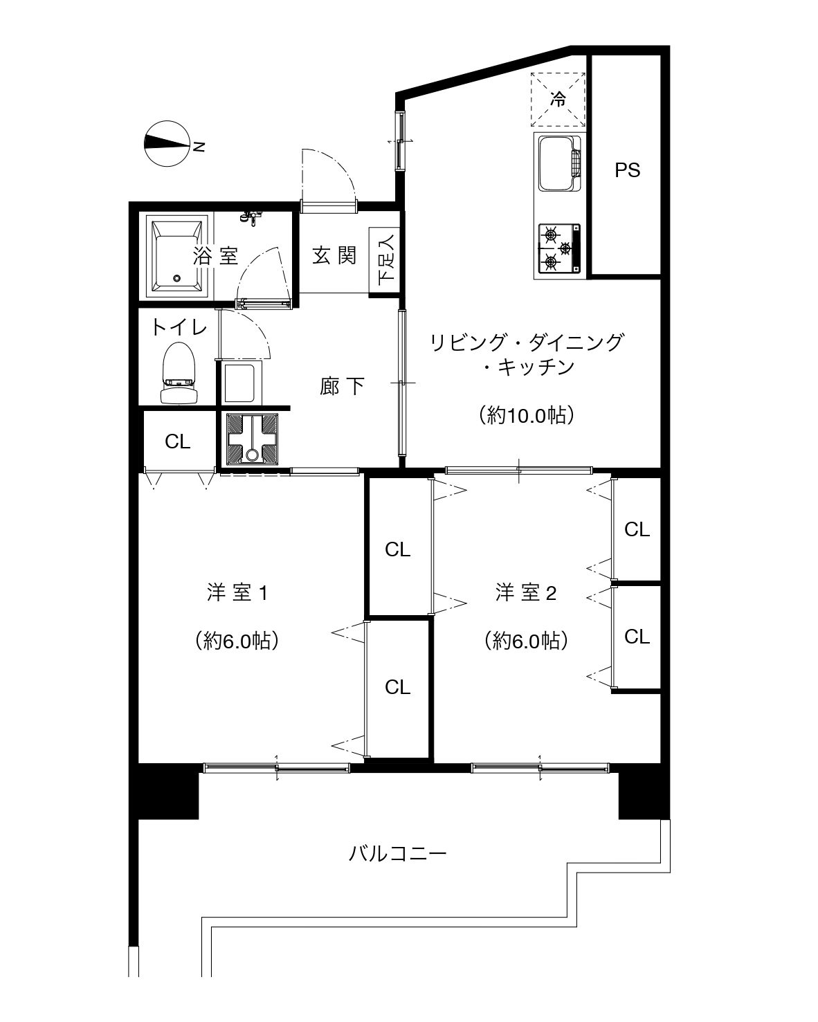 上高田4丁目団地1号棟の間取り図