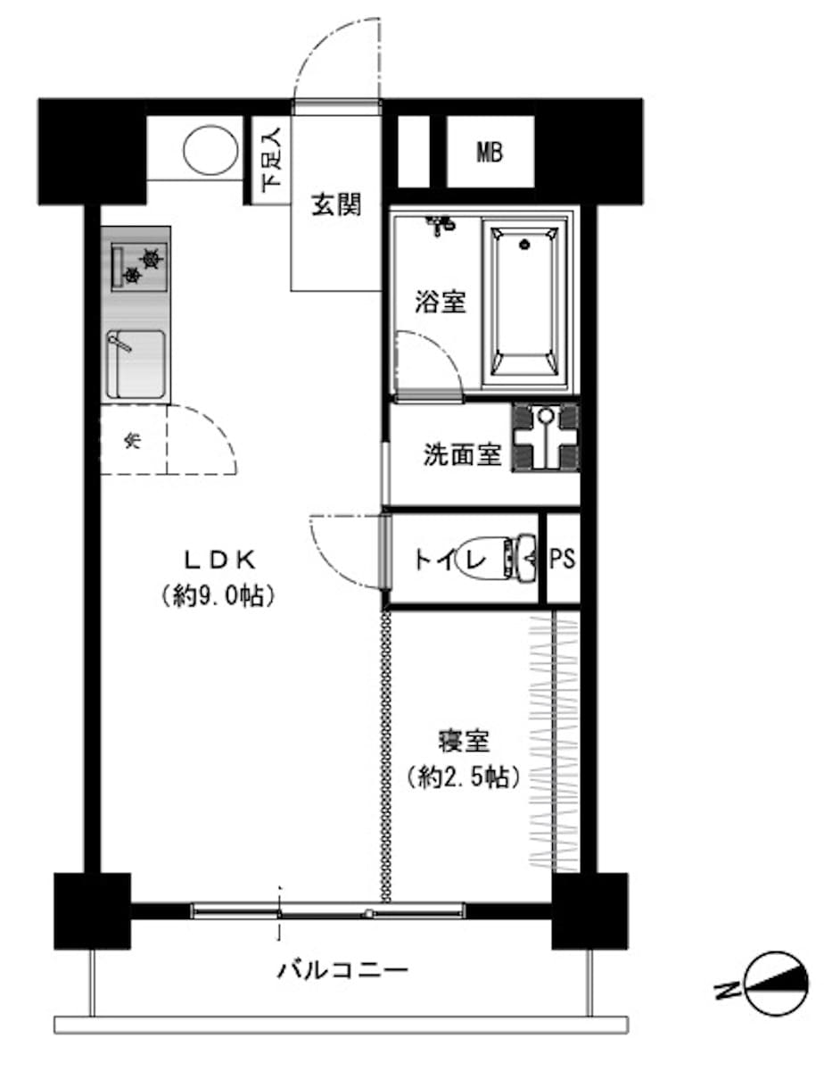 方南町コーポビアネーズの間取り