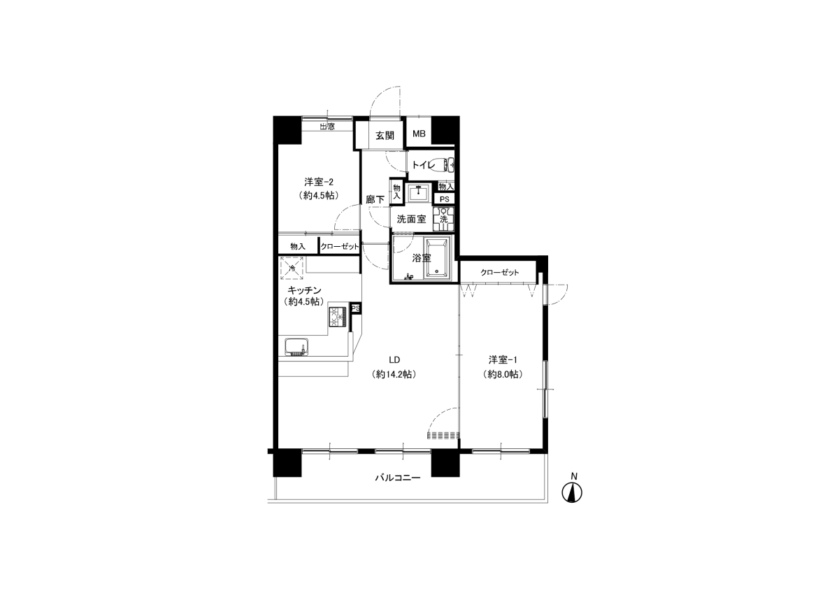 東急ドエルアルス笹塚の見取り図