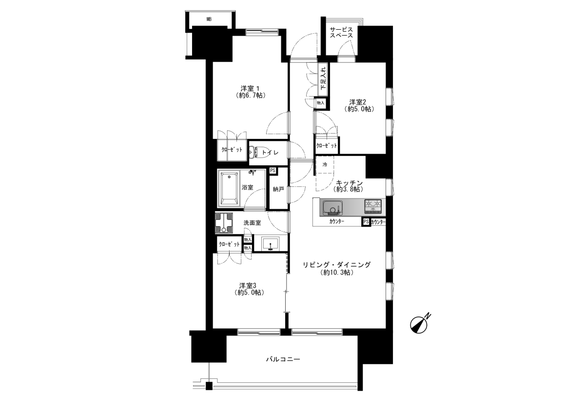 ザ・パークハウス町田の間取り図