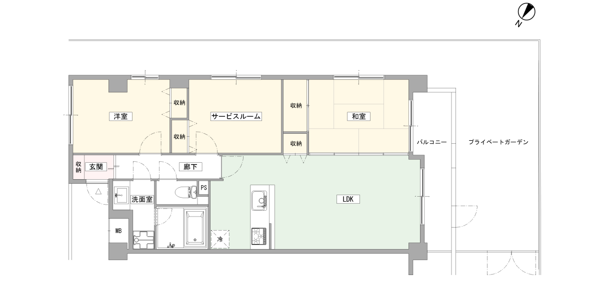 モナークベルステージ京王堀之内の間取り