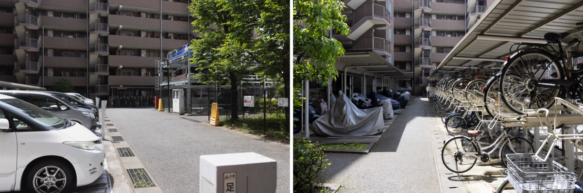 ダイアパレス南町田の駐車場と駐輪場