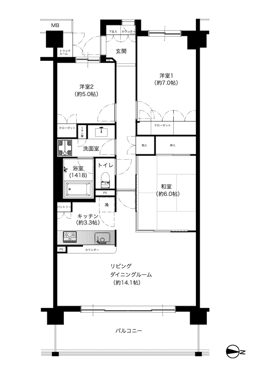 グレーシアガーデン南万騎が原の間取り図