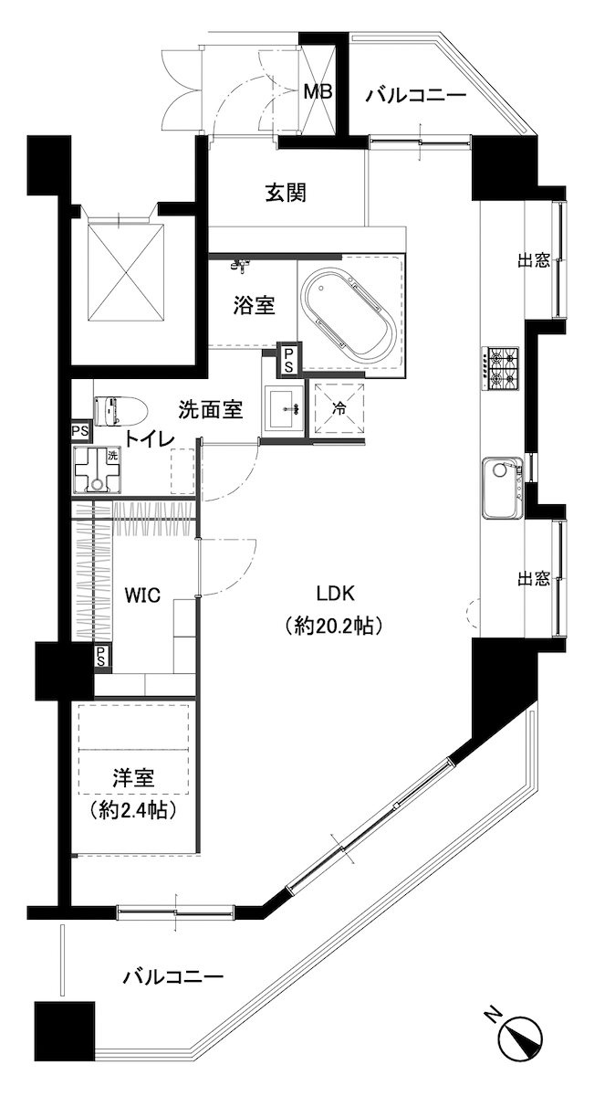 オリンポス代々木上原の間取り図