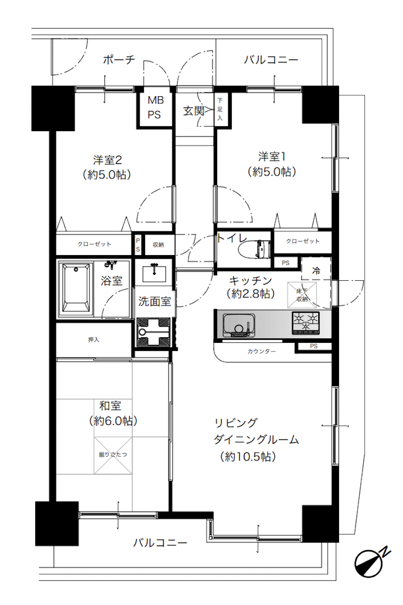 レーベンハイム浦和元町の間取り図