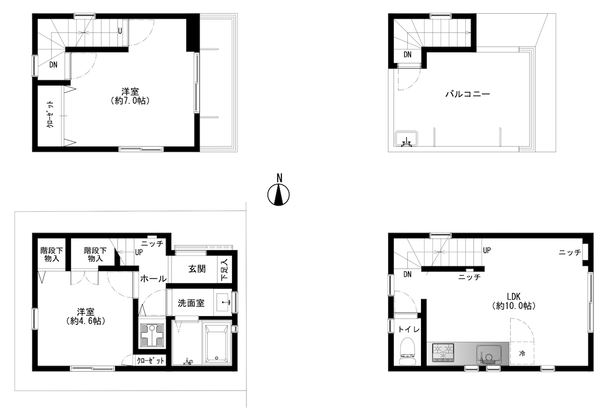 江東区塩浜2丁目戸建の間取り図