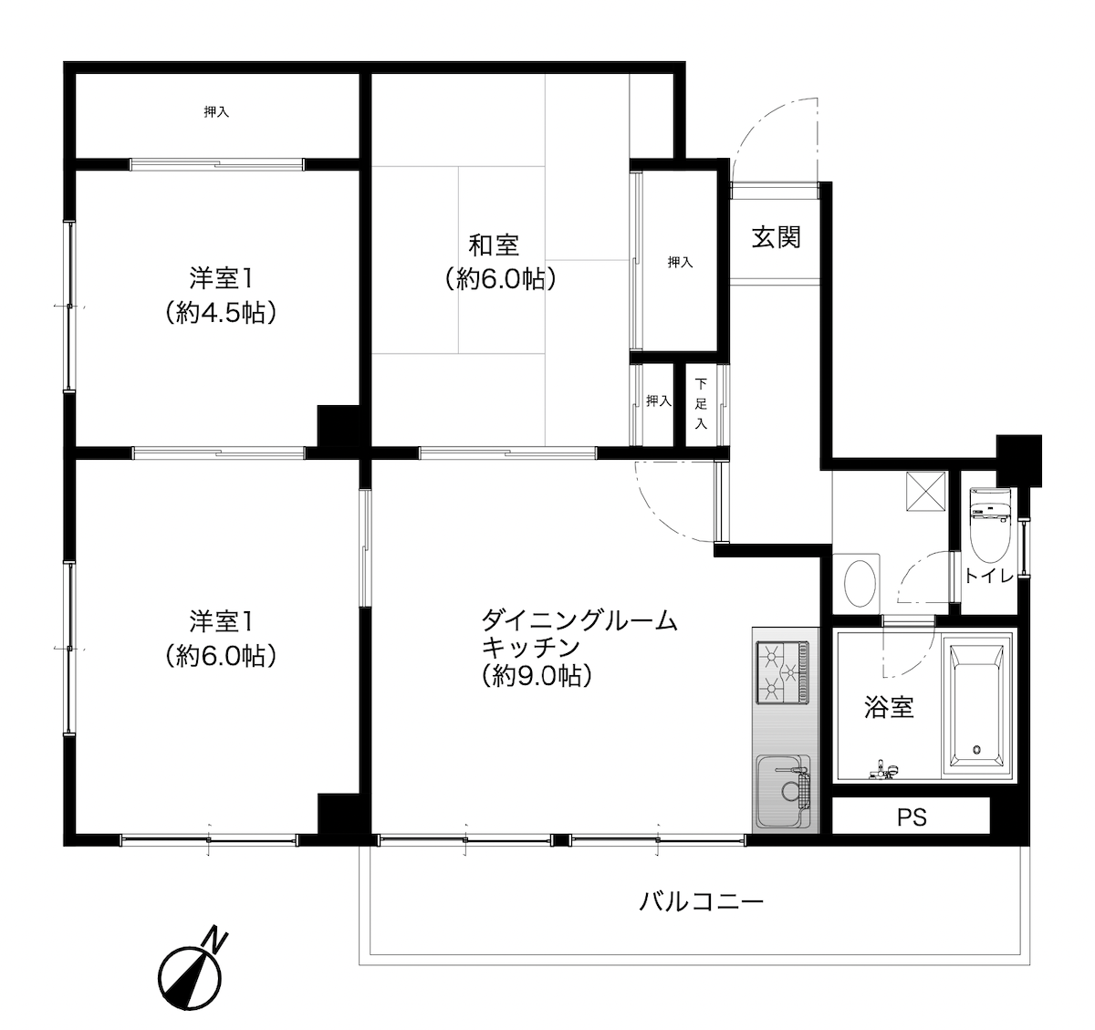 ドミノウラワの間取り図