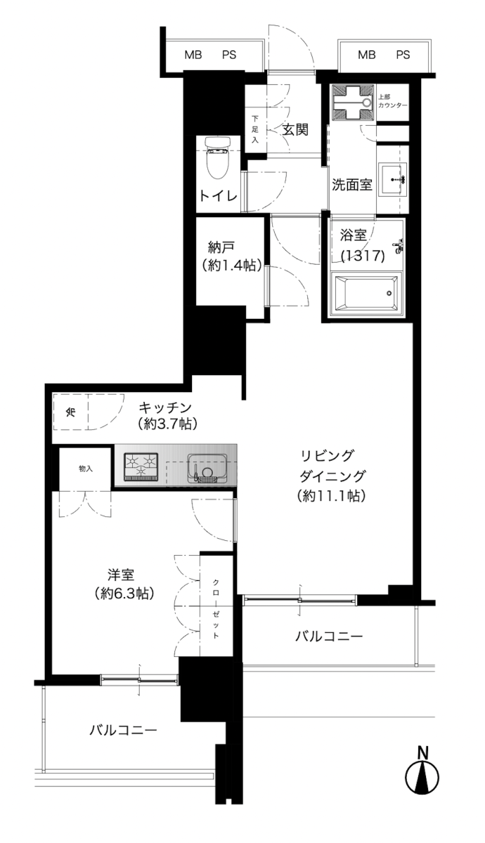 グランドミッドタワーズ大宮フォレストタワーの間取り