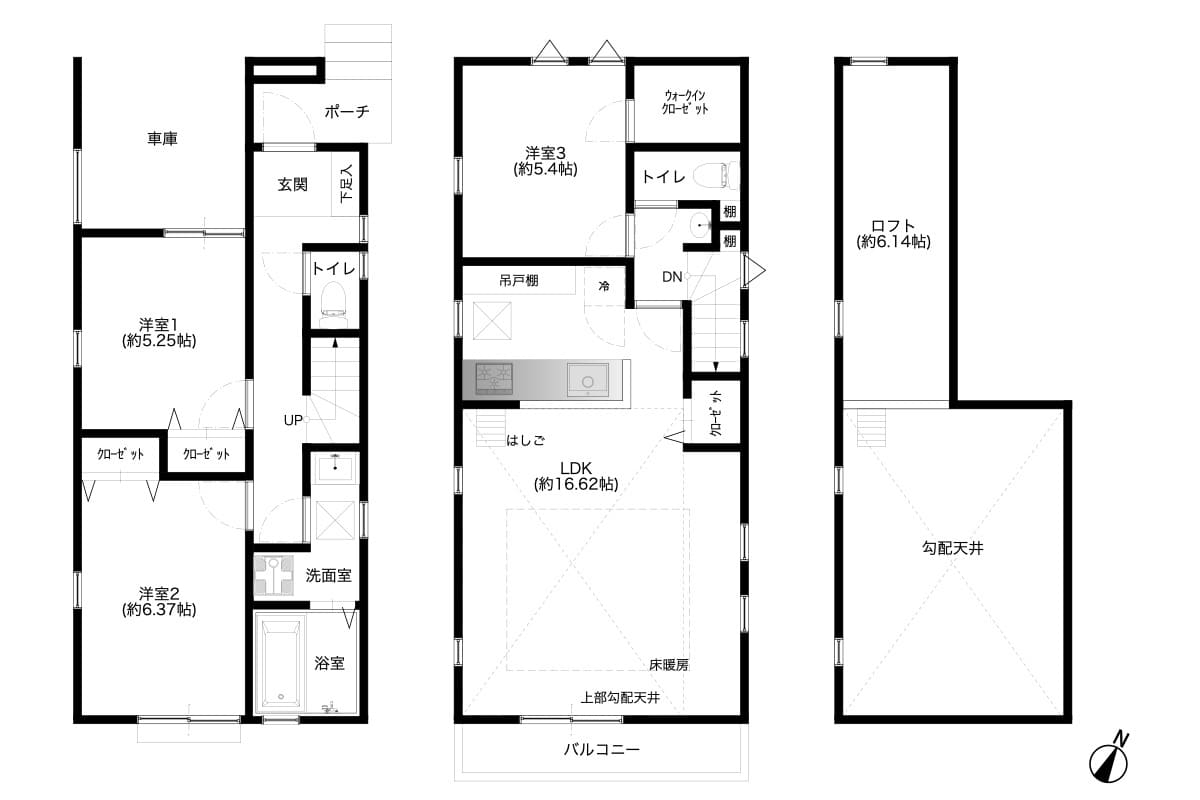 練馬区石神井台戸建の間取り図