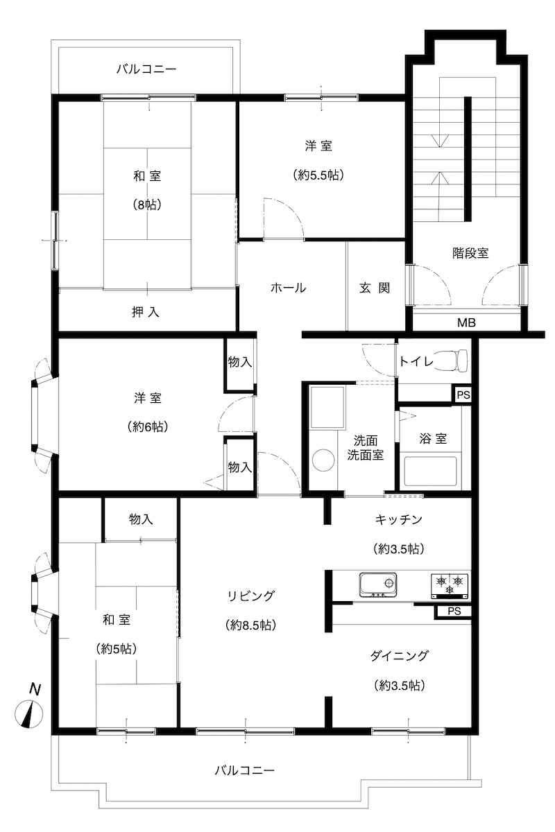 杉戸高野台 ベリアス西六番街の間取り図