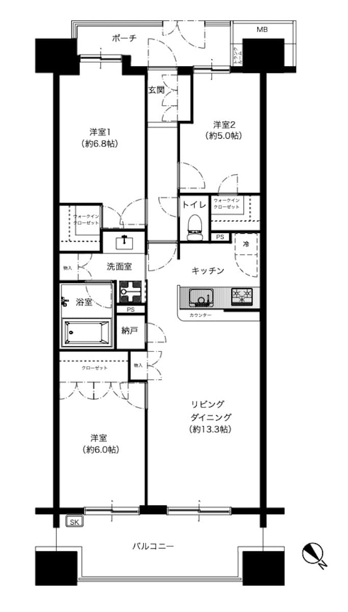 グランフェスタ宮原の間取り