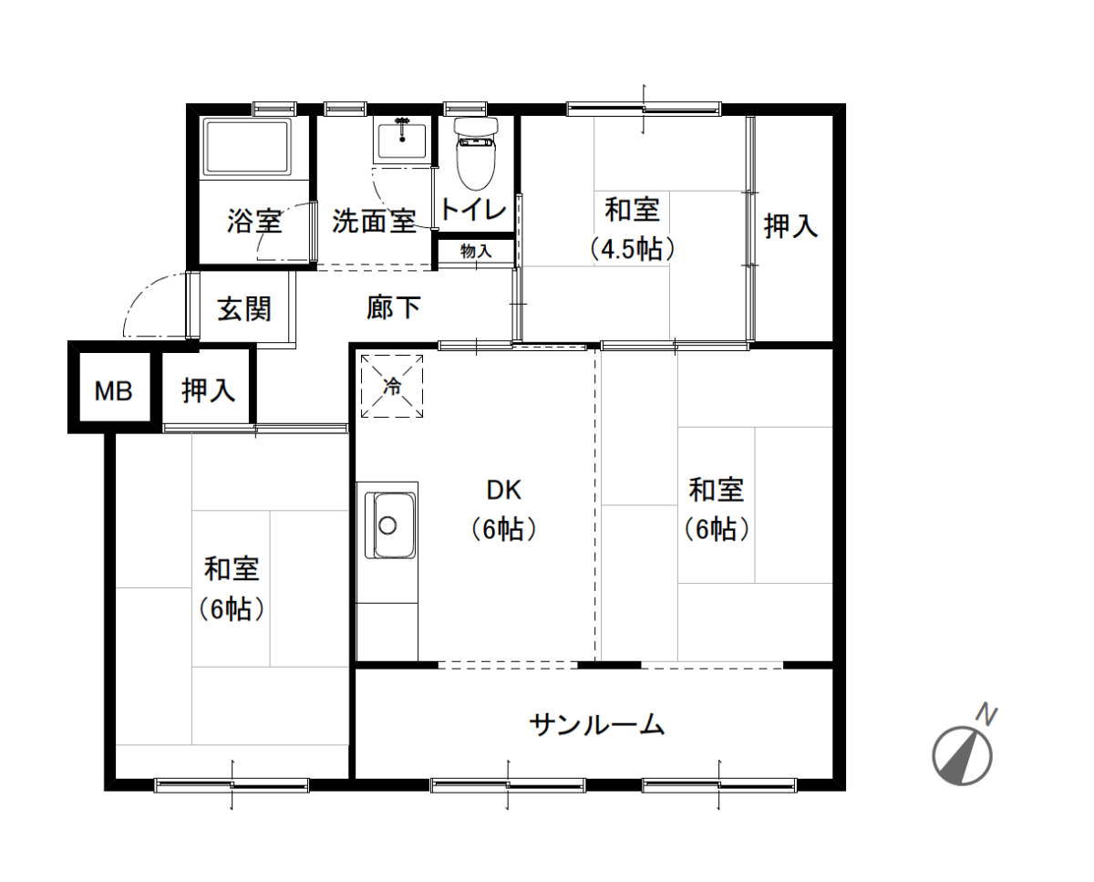 相武台団地2207号棟の間取り図