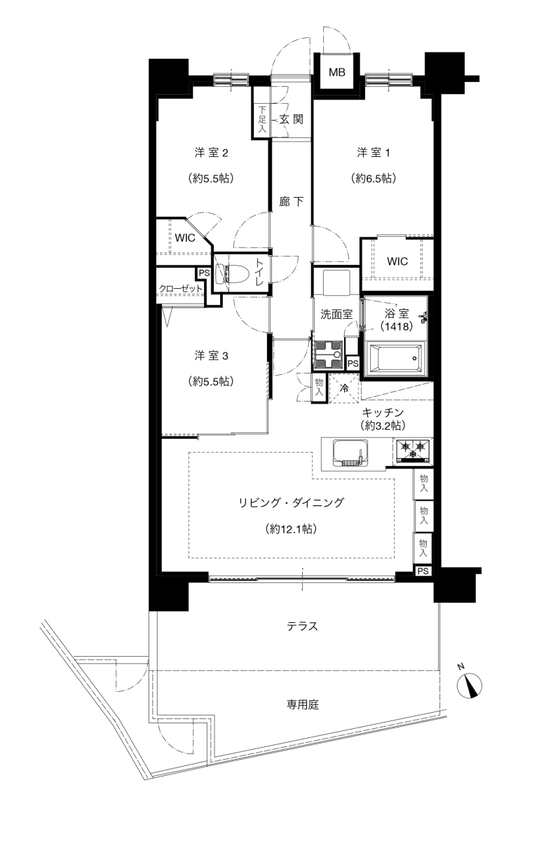 アンビシャス堀切菖蒲園の間取り図