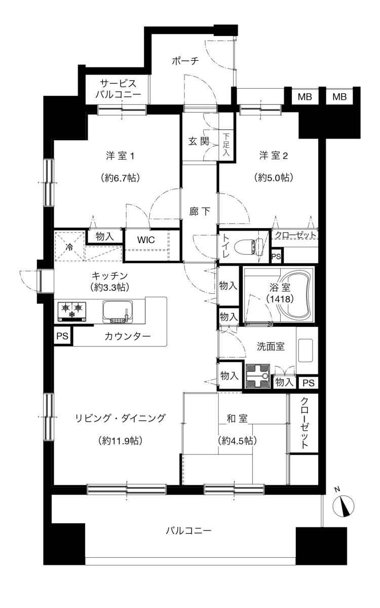 Dクラディア船橋シャインアベニューの間取り図