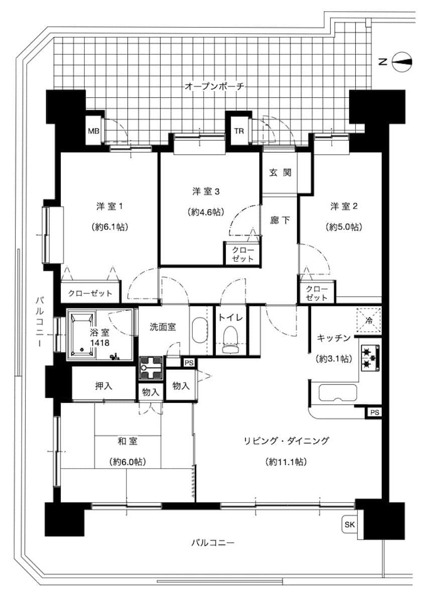 レーベンスクエア藤沢プレイジアムの間取り図