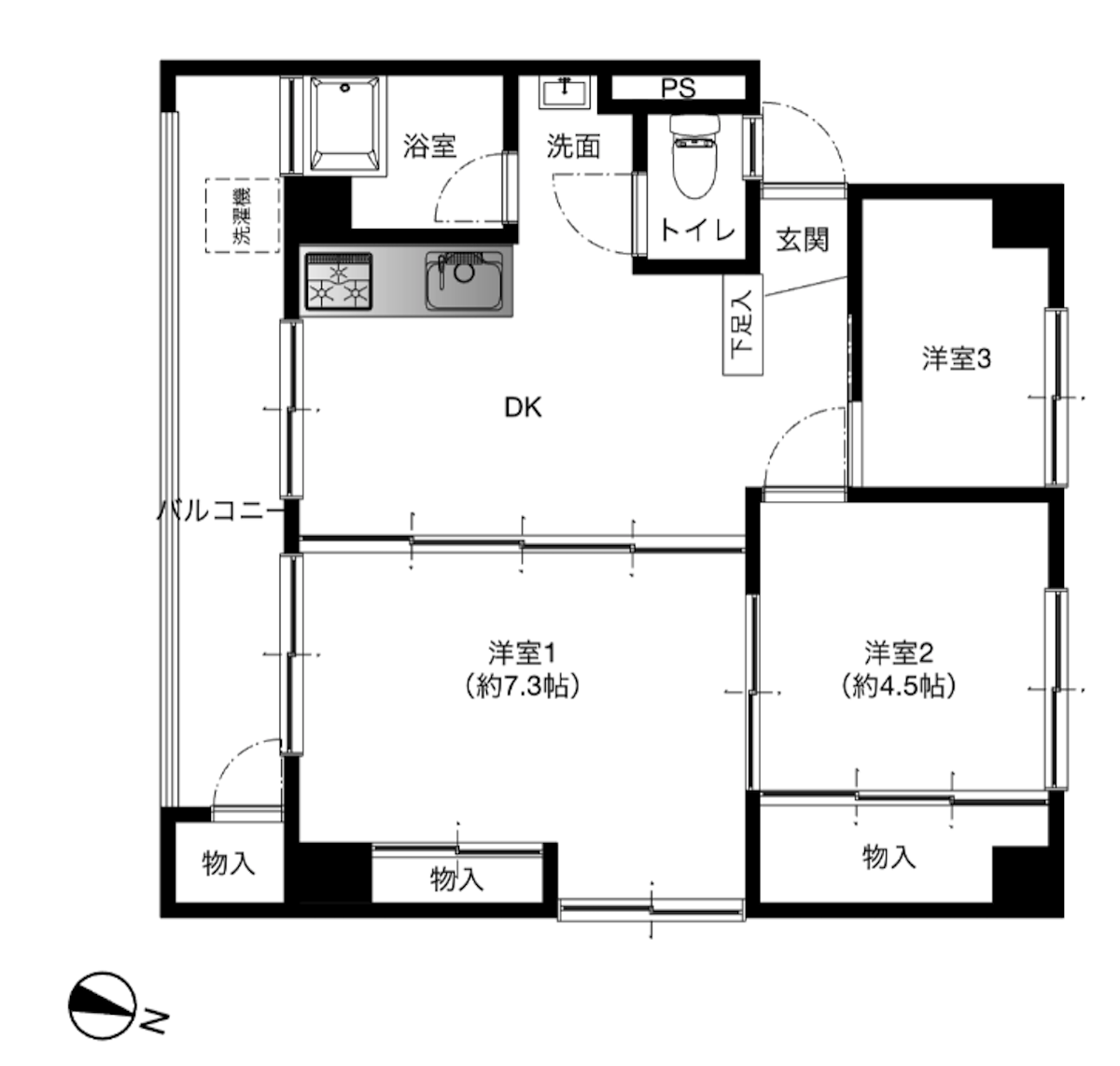 田園キャッスル巣鴨の間取り図