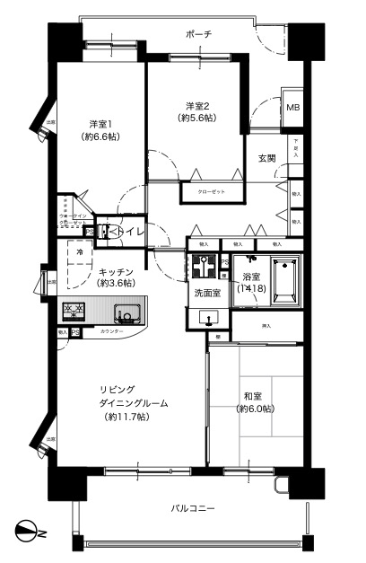 コスモステージ志木の間取り