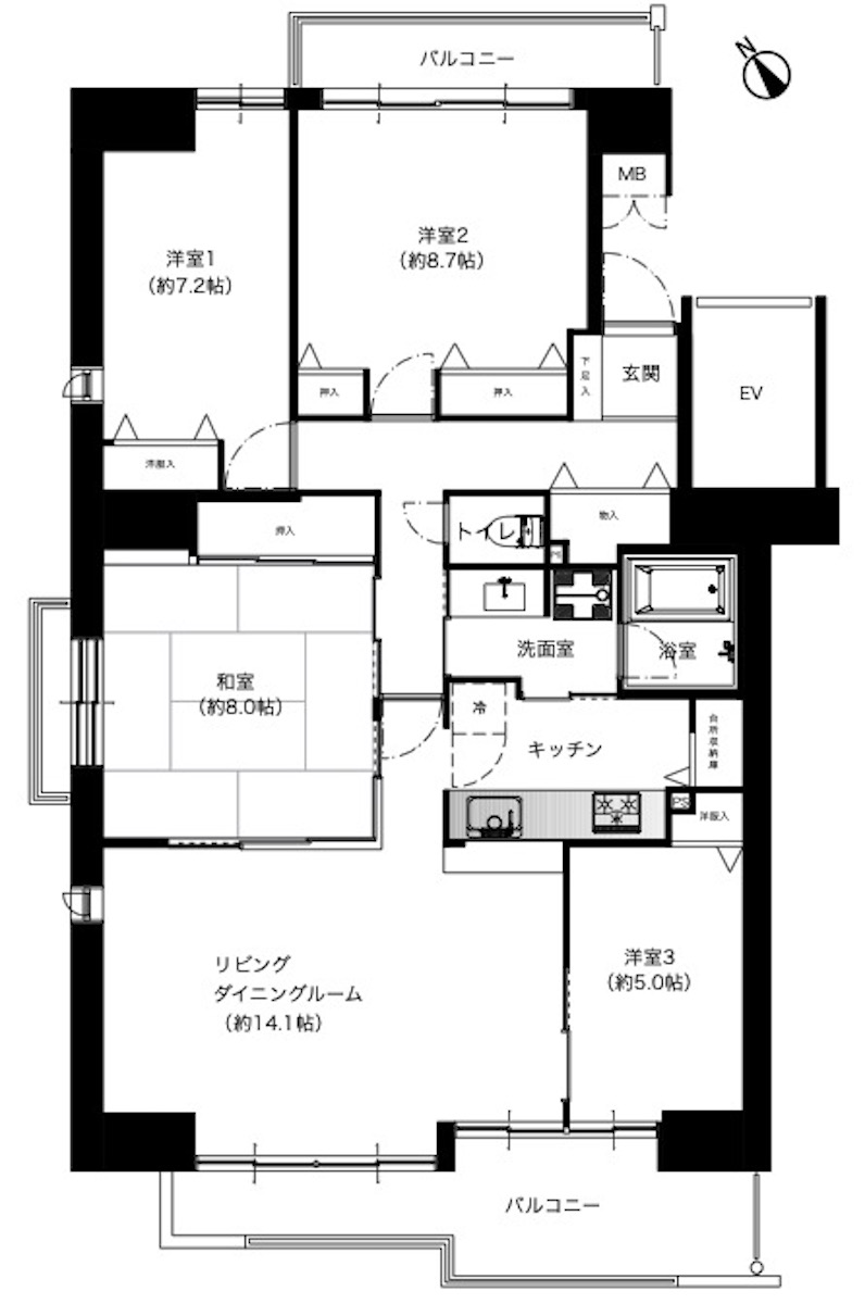 パークフィールドみさと4街区2号棟の間取り